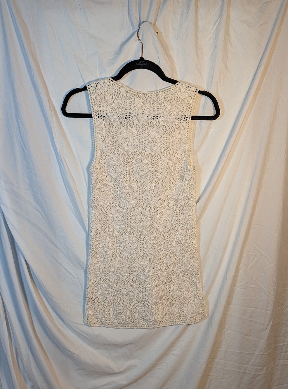 Free People Cream Crochet Button-Front Tank - Picture 4 of 6